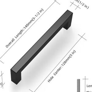 Sleek Black Door/Drawer Pull Handle